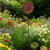 Artistic Sunflower Garden Decor Metal Stake, Retro Rusty Flower Sculpture, Rustic Outdoor Decorations Ornament for Yard Patio Lawn Decoration