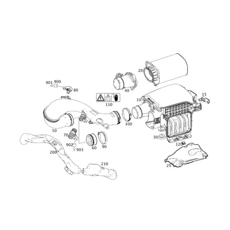 Plastic Air Filter Assembly for Mercedes-Benz S-Class W212 & C-Class W2