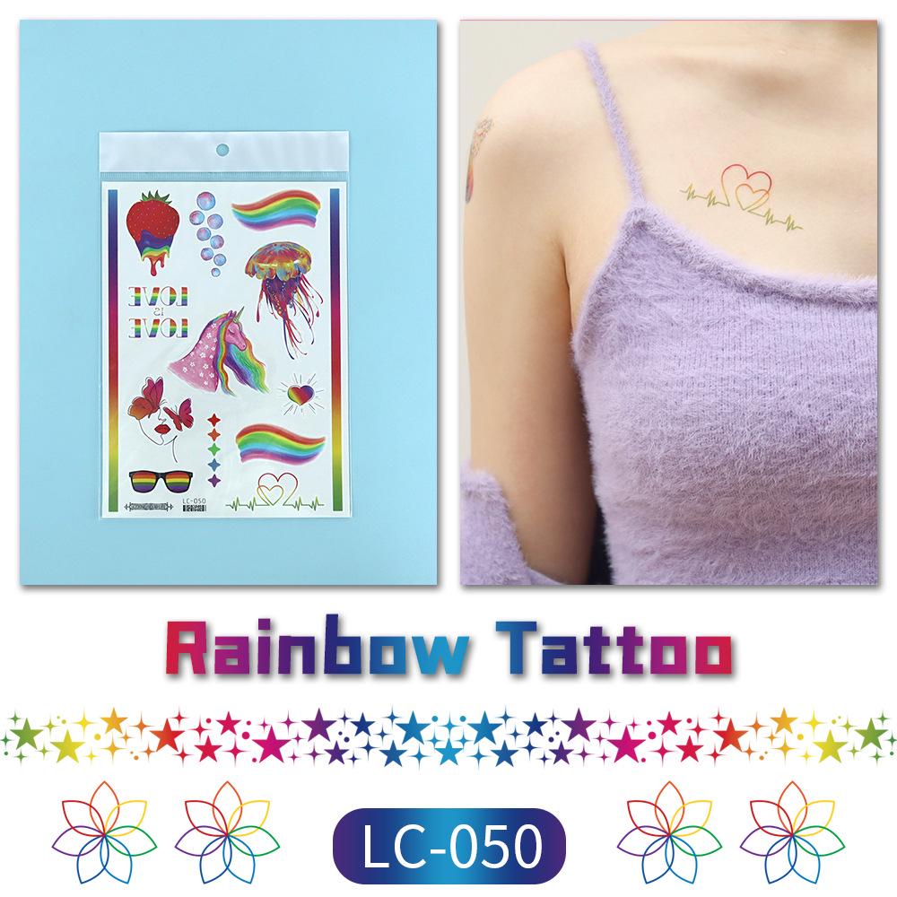 Proud Day Waterproof Rainbow Sports & Camouflage Tattoo Stickers for Arm and Face