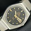 JAPAN VINTAGE ORIENT CRYSTAL AUTOMATIC MENS BLACK COLOR DIAL WATCH A707760-1