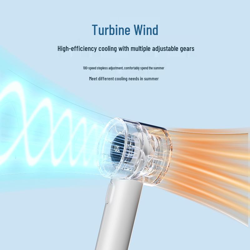 2026 Turbocharged Handheld USB Rechargeable Fan with Stepless Speed Control and Large Airflow