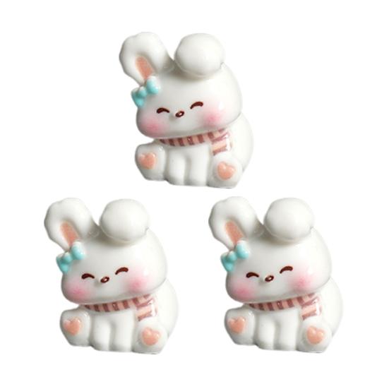 3 Pcs Mini Resin Cute Rabbit Figurine Cartoon Tiny Bunnies Cake Topper Miniature Animal дубильная кора