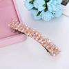 Elegant Crystal Rectangle Hair Clip Golden Metal Barrette Hairpin Hair Accessories