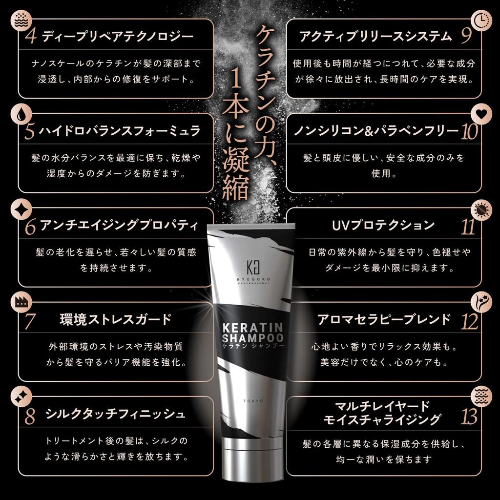 Kyogoku Keratin Shampoo Popular Ranking Salon Exclusive Keratin Organic Naturally Derived Salon Exclusive Made In Japan Repairs Damage Silicone-Free