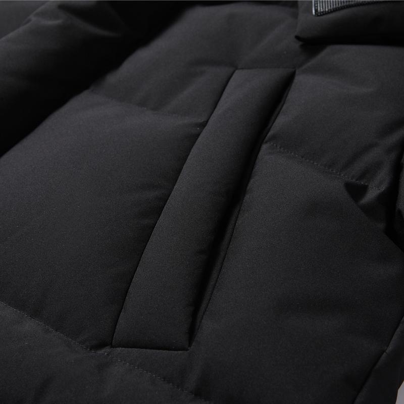 Unisex zimní dlouhý péřový kabát pro muže a ženy kabát vysoce kvalitní módní černé bundy s kapucí silné teplé zimní parky