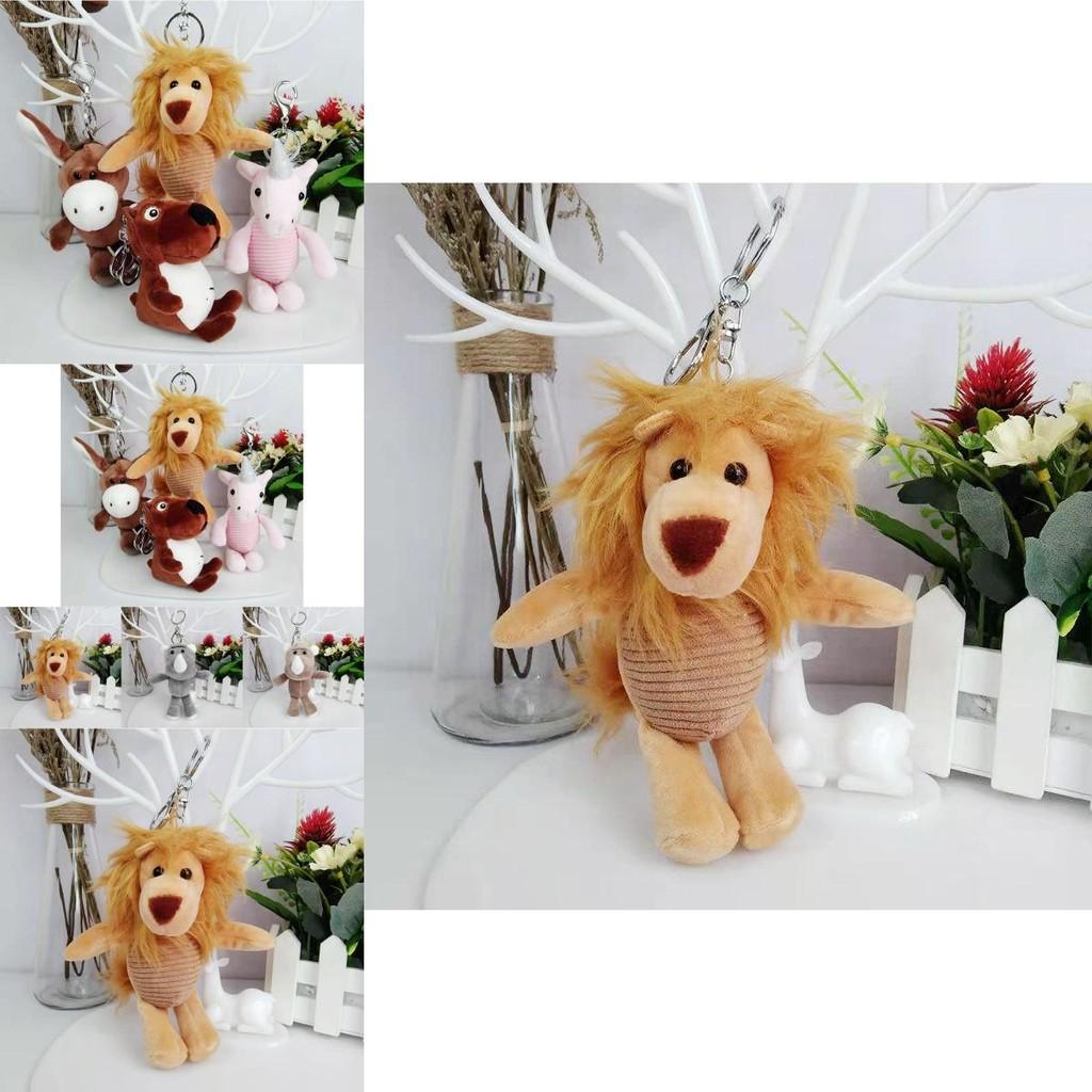 Charming Plush Animal Charm Keychain With Adorable Lion And Elephant Designs