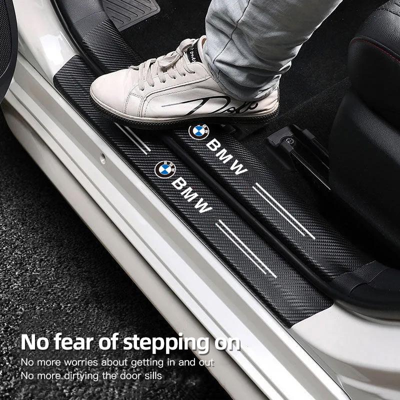 5Pcs Leather Car Door Sill Protector Threshold Sticker Anti Scratch For BMW X1 X2 X3 X5 X4 X6 X7 G30 G20 G32 G11 G12 F40 F30 F20 nlbr76