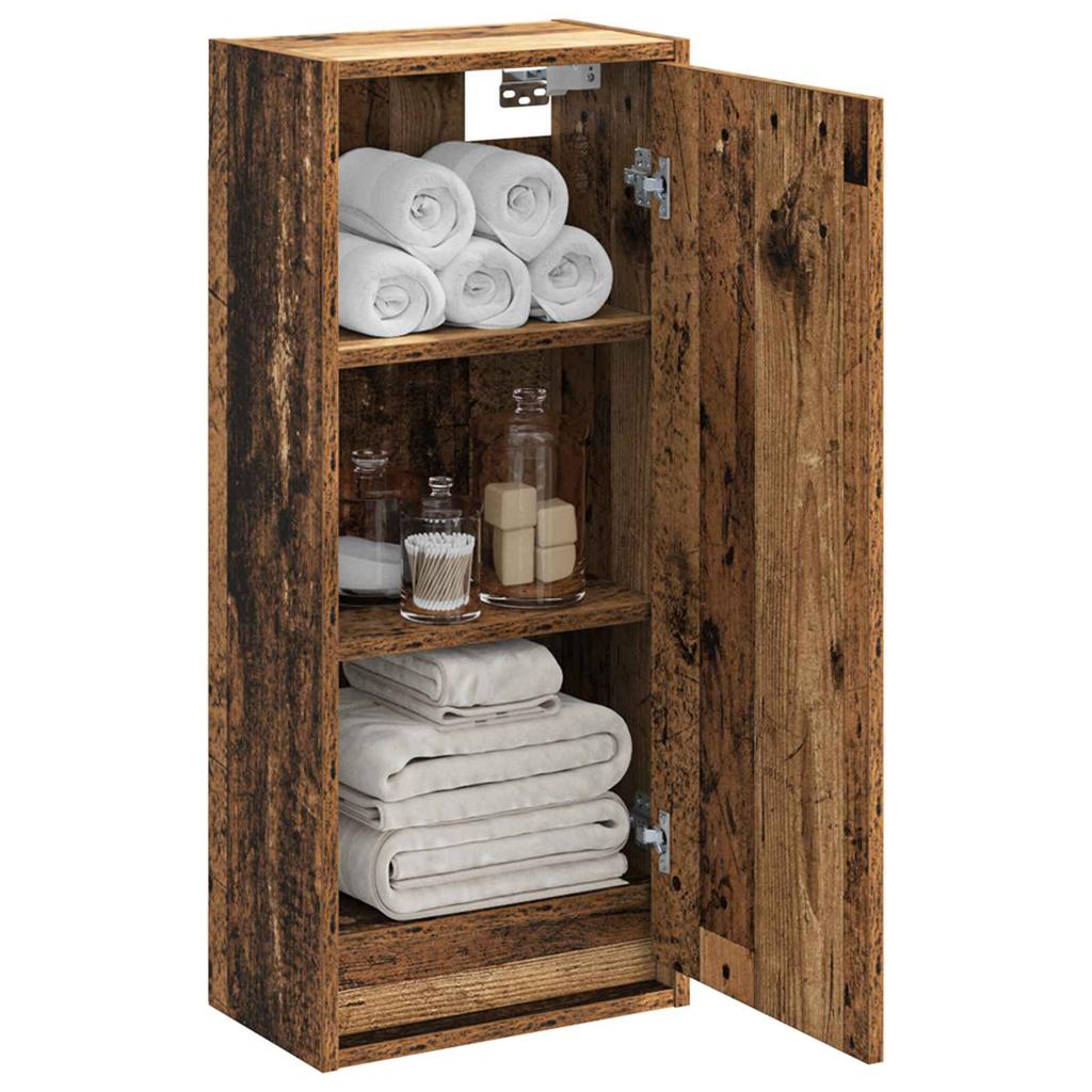Wall Mounted Washbasin Vanity Unit Reclaimed Wood Look 35 x 20 x 81 cm