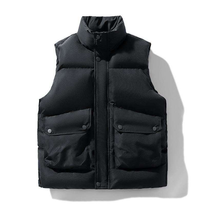 Winter men's cotton vest outer wear casual stand-up collar thickened thermal vest autumn and winter sleeveless vest jacket