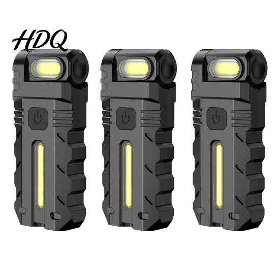 Outdoor Flashlight 1/2/3Pcs 180 Degrees Rotating Head Magnetic Dual Beam LED Degree Swivel Work Light USB Rechargeable Pocket-Size Camping EDC Lamp