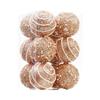 Artificial Rose Gold Christmas Ornaments with Pearls & Glitter-High Quality Luxury Sparkly Festive Tree Decor Balls