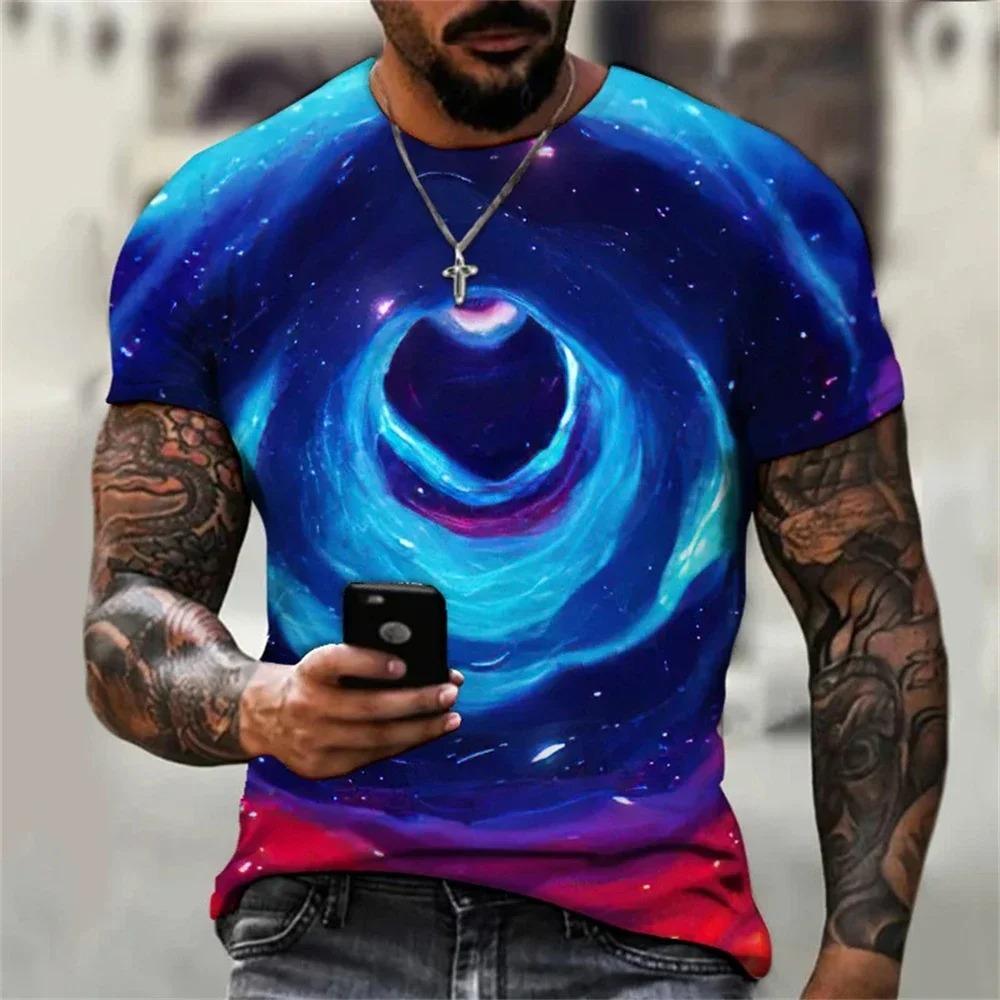 New Summer Men's Abstract Design T-Shirt Fashion Casual 3D Printing Loose O Neck Short Sleeve Street Personality Plus Size Tops