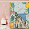 Mediterranean Lemon Cartoon Shower Curtain - Water-Repellent And Leak-Resistant, Mold And Mildew Resistant For