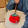 Tomato Pocket Wallet Plush Keychain Bag Backpack Pendant Charm Headphone/Data Cable/Lipstick/Sanitary Napkins Storage bag