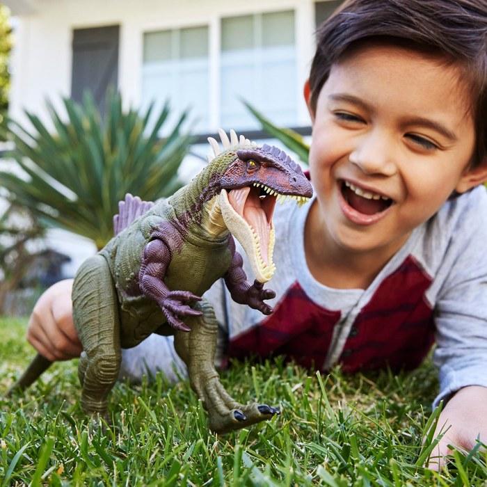 Mattel Jurassic World Battle Action! Roaring Becaespinax Figure - Green - 43.4cm - Ages 4+ - HXF52