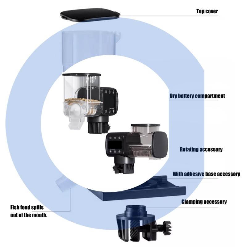 Digitaler Fischfutterspender Zeitschaltuhrgesteuertes Automatisches Fütterungsgerät Für Aquarien Und Fischtanks Fütterungszubehör