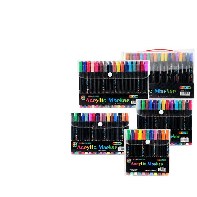 Stackable Double-Ended Double-Color Acrylic Markers, Opaque, Washable for Student Art & Graffiti.