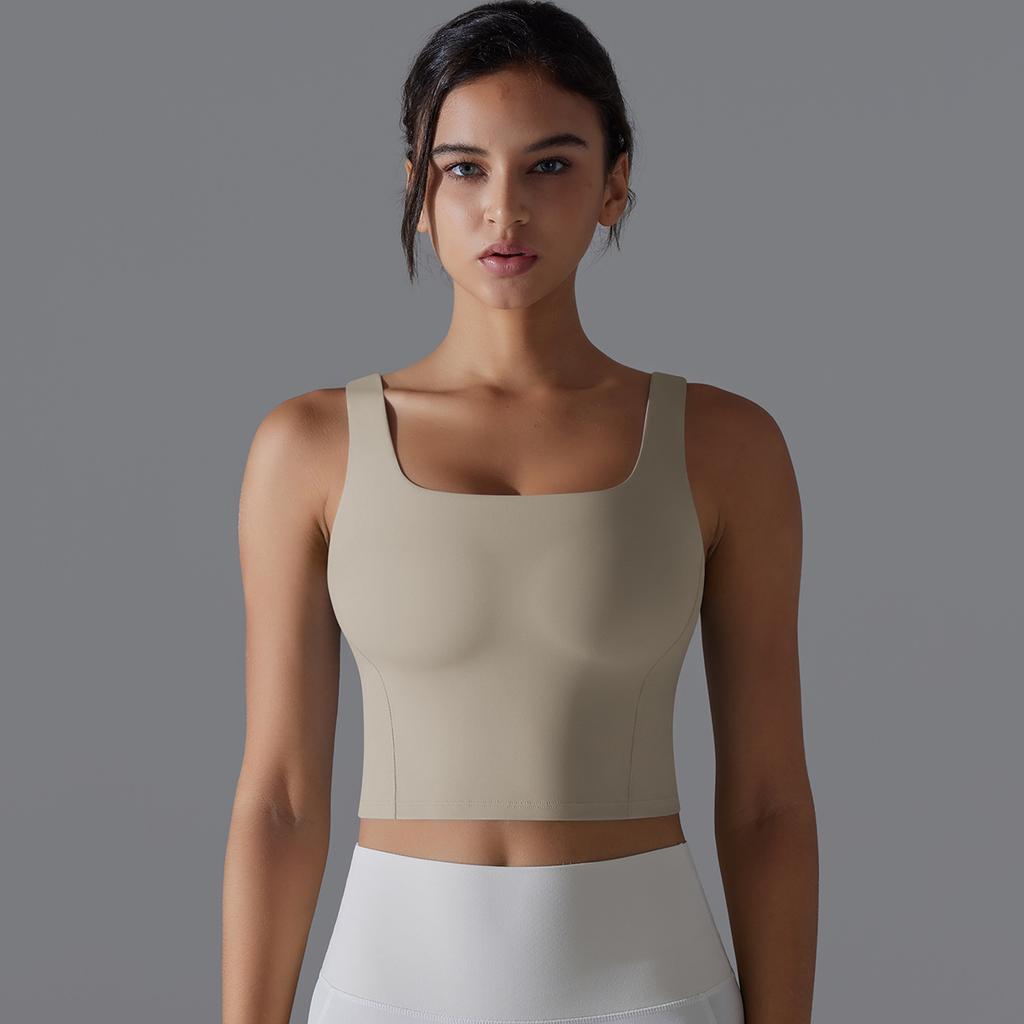 One Cup Tight Height Elastic Solid Color Sports Underwear Vest Running Fitness Yoga Wear Bra
