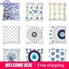Turkish Evil Eye Cushion CoverPrint Mediterranean Amulet Throw Pillow for Sofa  Case Home Decor Decorative