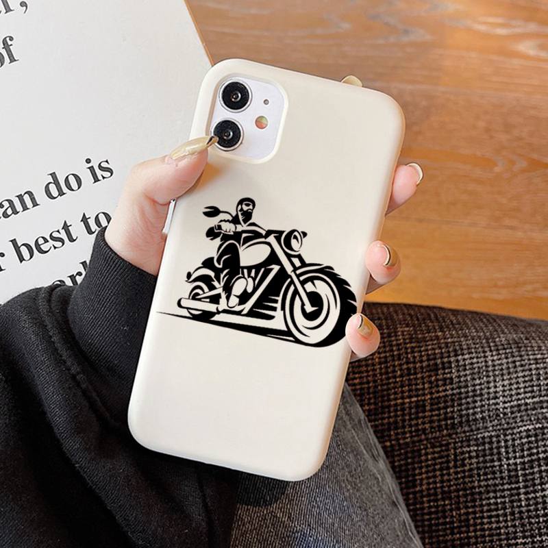 

Best Cool motorcycle Phone Case Soft Solid Color for iPhone 11 12 13 mini pro XS MAX 8 7 6 6S Plus X XR iphone XR