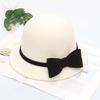 Autumn and Winter Women's Wool Hat Two-color Big Bow Basin Hat Elegant Temperament Felt Hat Top Hat