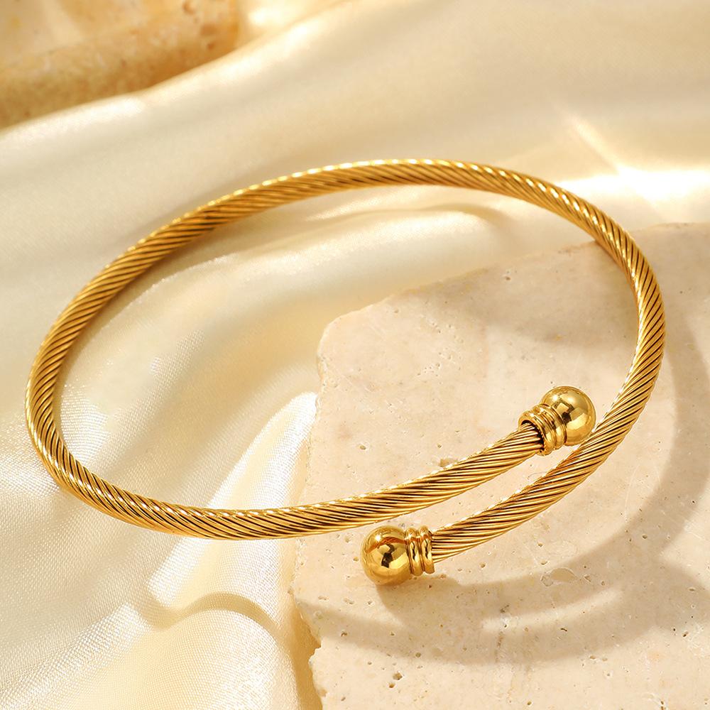 

Stainless Steel Bracelets Vintage Fashion Simplicity Temperament Decals Wires Metal Bracelet For Women Jewelry Gifts