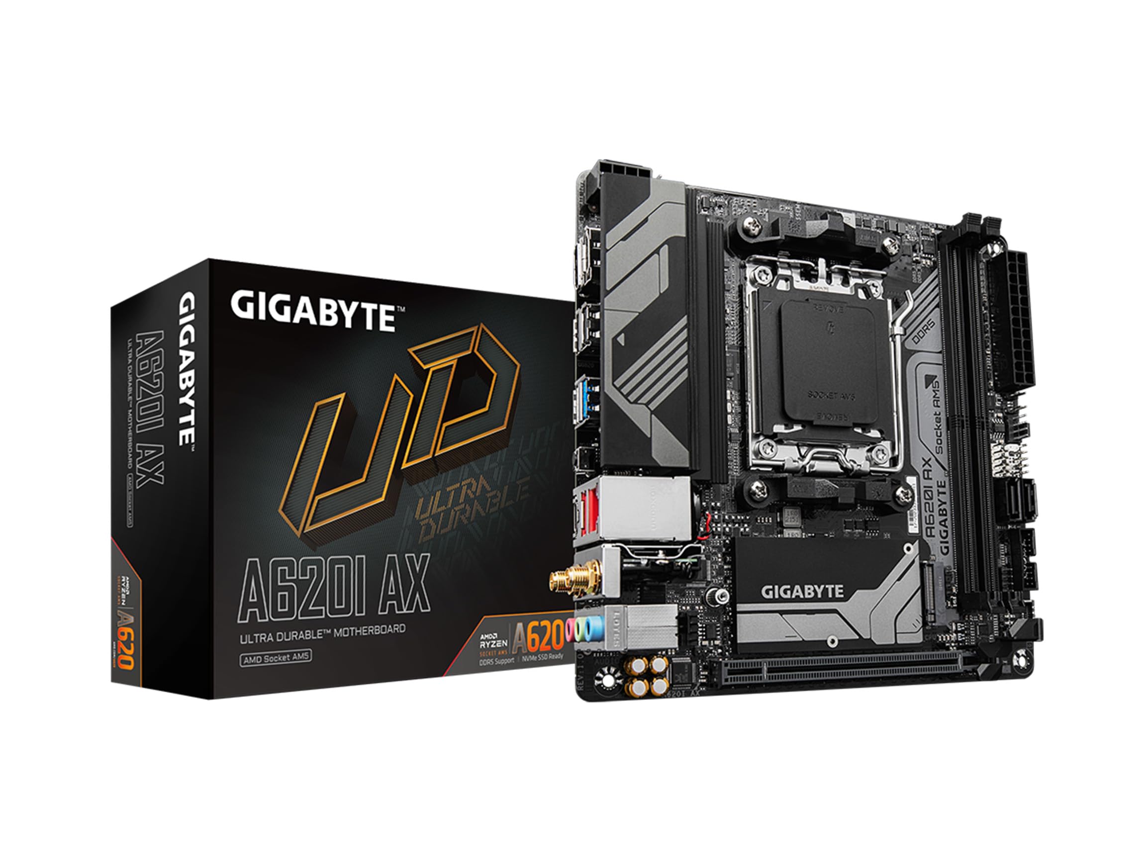 

GIGABYTE A620I AX Motherboard AMD A620 MB6196 Mini-ITX [With chipset]