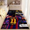 Sports Area Rug, Neymar Jr Barcelona 11 100 Percent Jesus Signature Poster, Fan Cave Decor, Non-Slip Mat