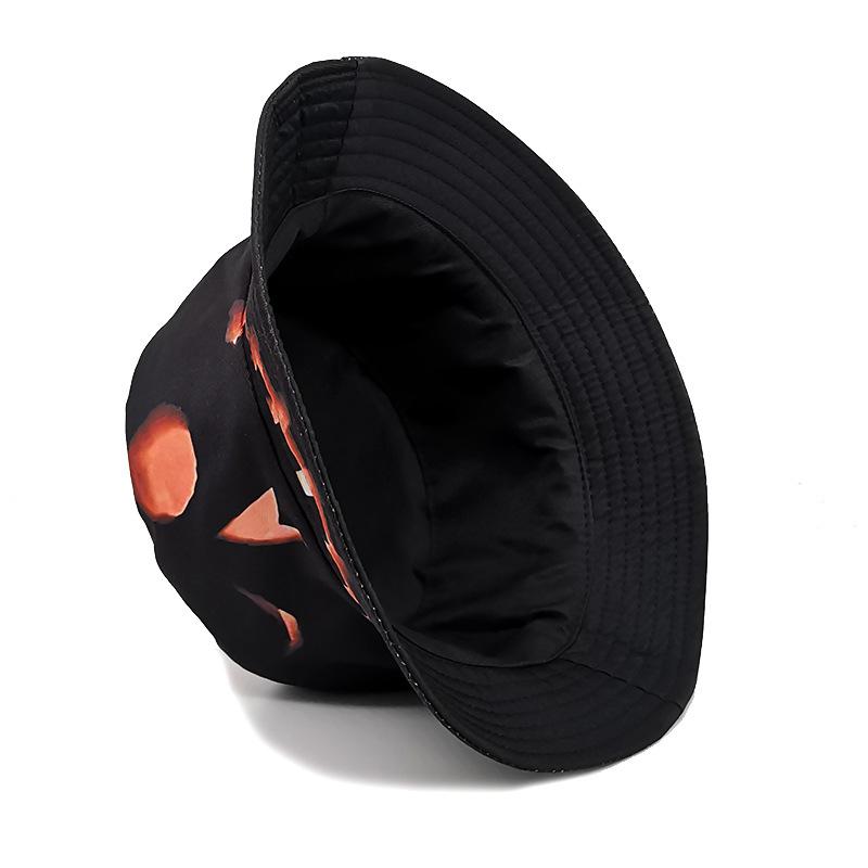 New Creative Halloween Fisherman Hat Pumpkin Ghost Print Reversible Sun Protection Outdoor Daily Wear Party Hat for Men Women