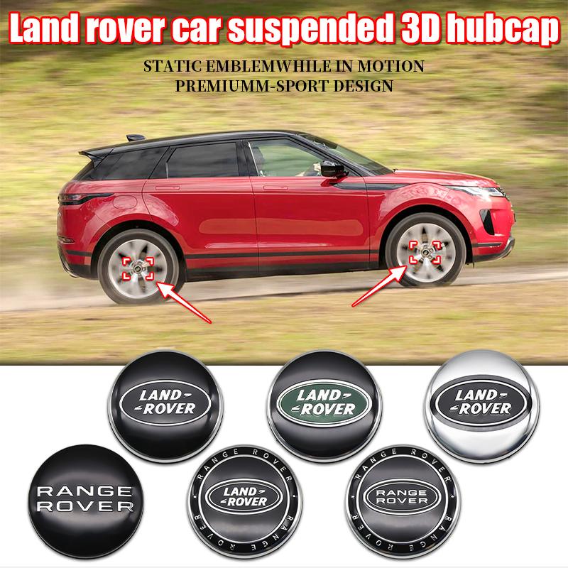 4 Pezzi 60mm Tappi Centrali Ruota Galleggiante Coprimozzo Per Land Rover Range Rover Discovery Evoque Sport Defender Velar Premium Pro XSS1