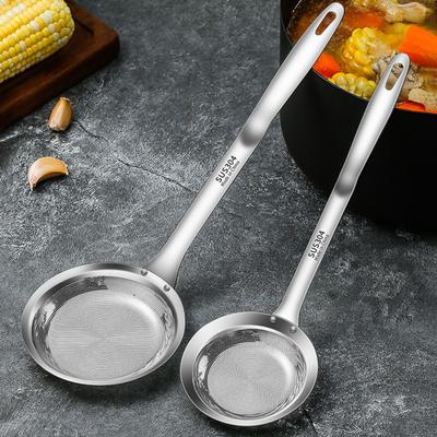 Feinsieb für Ölabschöpfen, Fettschaum, Premium-Schaumlöffel, Sieb, mit langem Griff, Abtropfsieb, Mehrzweck