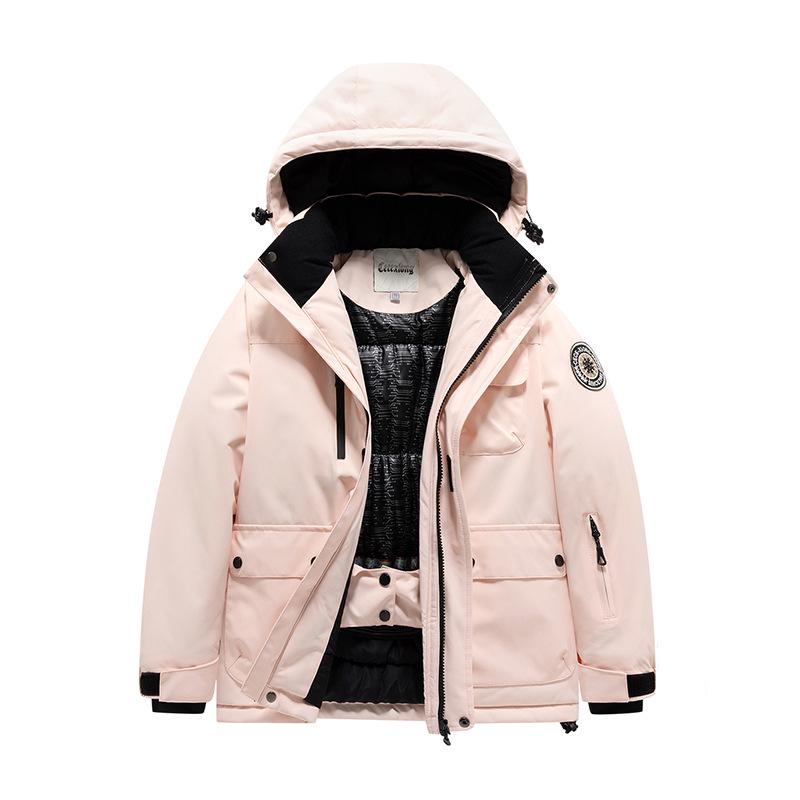 Conjunto de Fato de Esqui Infantil Impermeável e À Prova de Vento - Roupa de Inverno Quente e Moderna para Meninos e Meninas