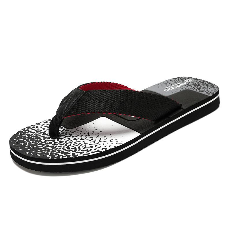 Large size slippers men's summer wear 2025 new beach shoes men's pinch sandals thick-soled non-slip flip-flops
