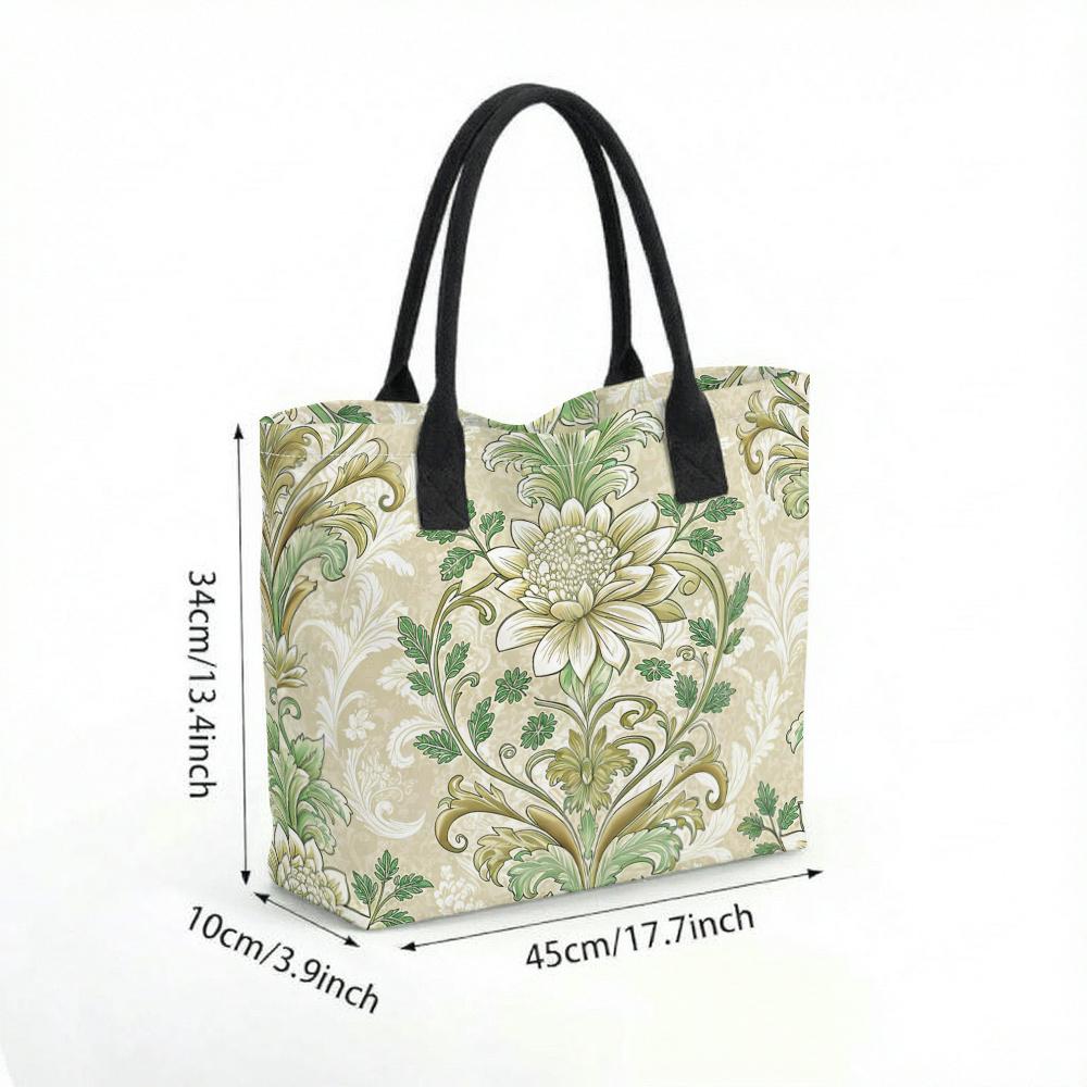 Vintage Floral Canvas Tote Bag for Daily Use