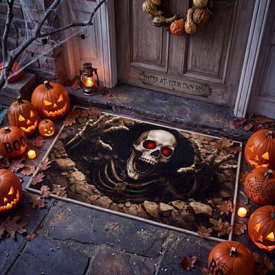 Halloween Ghost Pumpkin Witch Carpet Non-Slip Door Mat Area Rug Entryway Kitchen Bedroom Balcony Home Party Decor