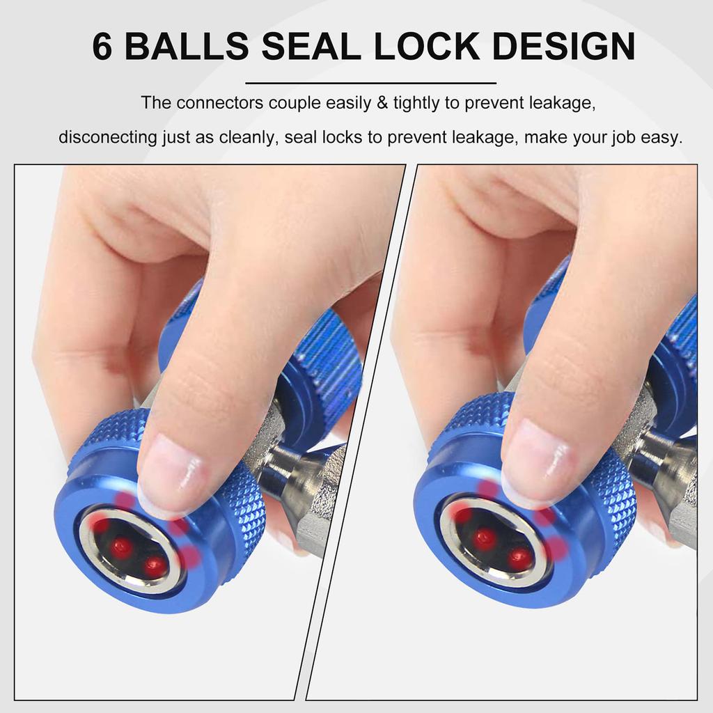 AC R134A Quick Coupler Adapter Fittings Adjustable R134A Connector H/L Manifold Connector For Car Air Condition Recharging