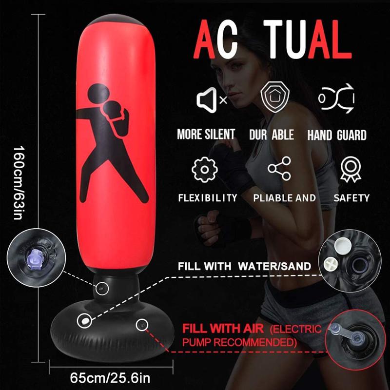 Freistehender Boxsack für Box-, Taekwondo- und Sanda-Training - Geeignet für Erwachsene und Kinder