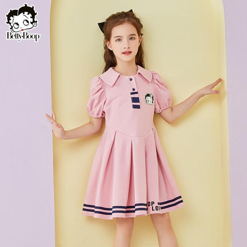 Betty 2026 Summer Girls  Loose Short Sleeve Dress 170 cm