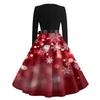 Women's Casual Fashion Round Neck Long Sleeve Christmas Printed Party Vintage Long Dresses