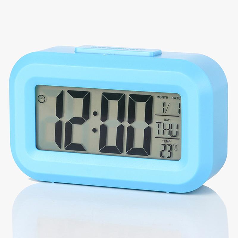 Multifunctional Digital Alarm Clock Electronic Digital Alarm Screen Desktop Clock Date Temperature Display With Night Lighting