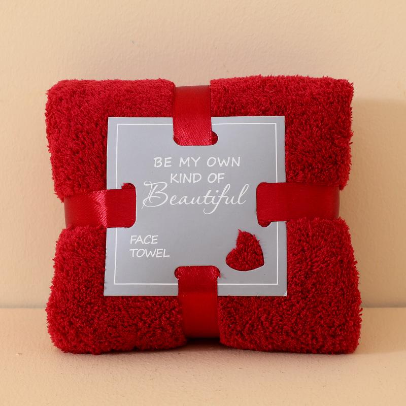 Coral Fleece Wedding Towel: Full Moon Dowry Gift, Engagement Joy, Couple Souvenir.