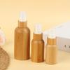 Empty 10/20/30/50/100Ml Bamboo Outer Shell Plastic Spray Bottle With Fine Mist Dispenser For Liquid Perfume Toiletries Container