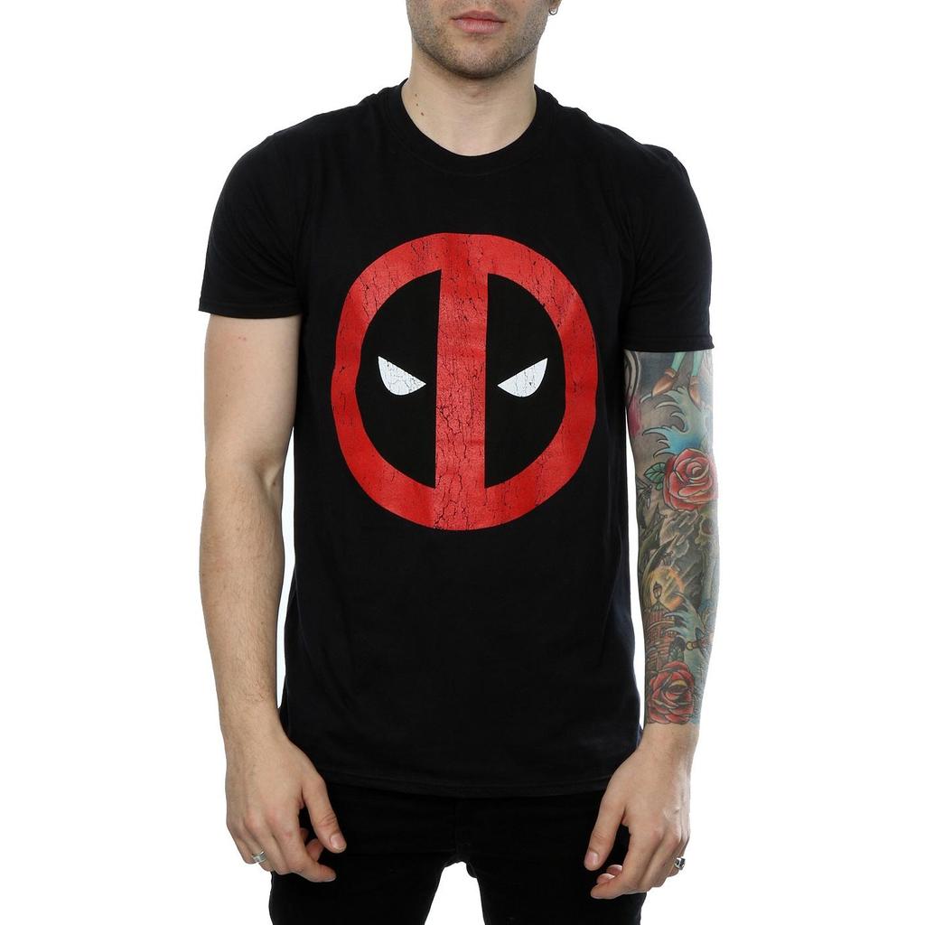 Marvel Mens Deadpool Cracked Logo T-Shirt