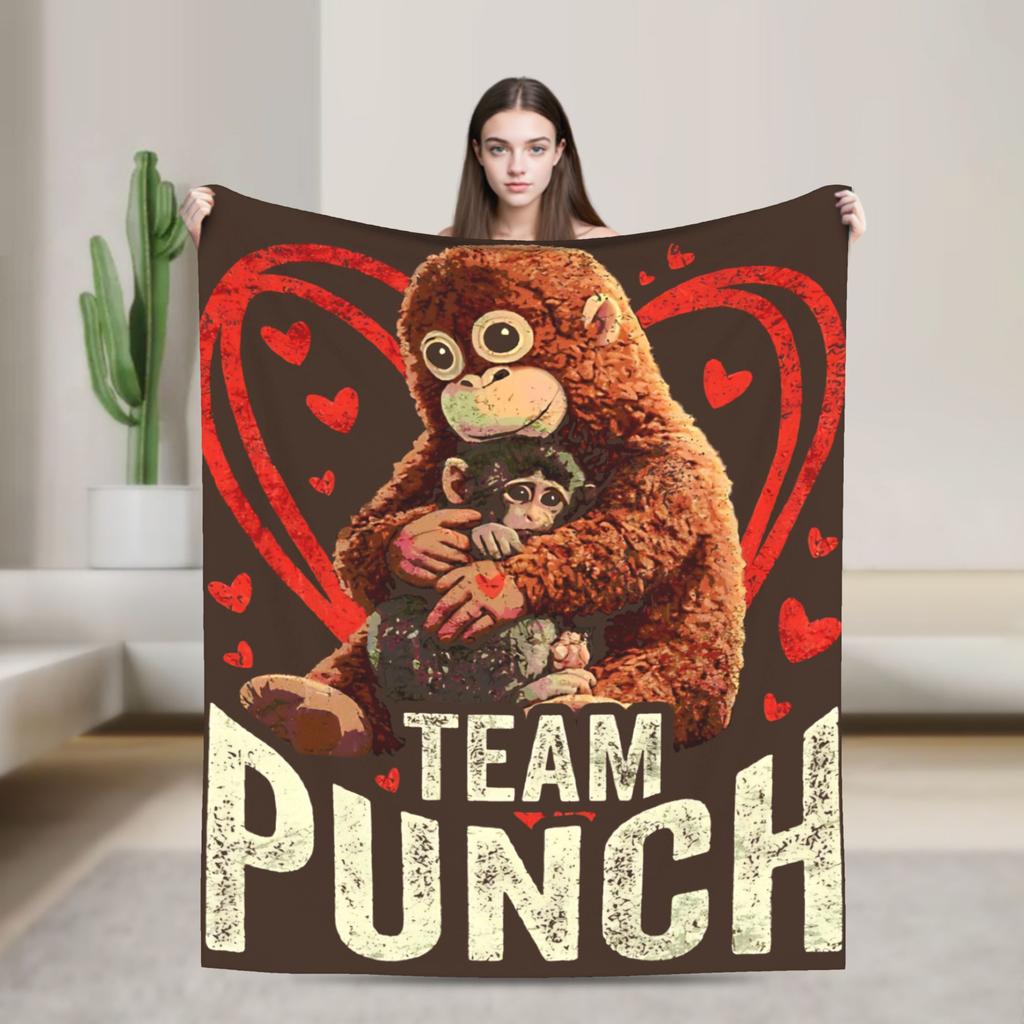 Lonely Punch Monkey Blanket Plush Funny Warm Throw Blanket for Home Restaurant Decoration