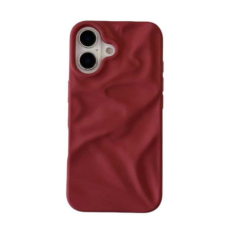 

Matte Candy Color Folding Wrinkled Texture Phone Case For iPhone 16 15 14 13 12 11 Pro Max 16 Plus Shockproof Soft TPU Cover For iPhone 16