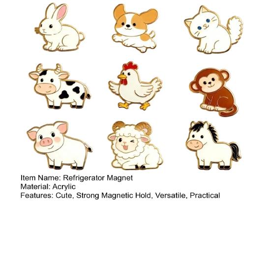 9Pcs Refrigerator Magnets Set Creative Cute Magnetic Stickers for Doors Car Fridge Refrigerator Birthday Kitchen Decor