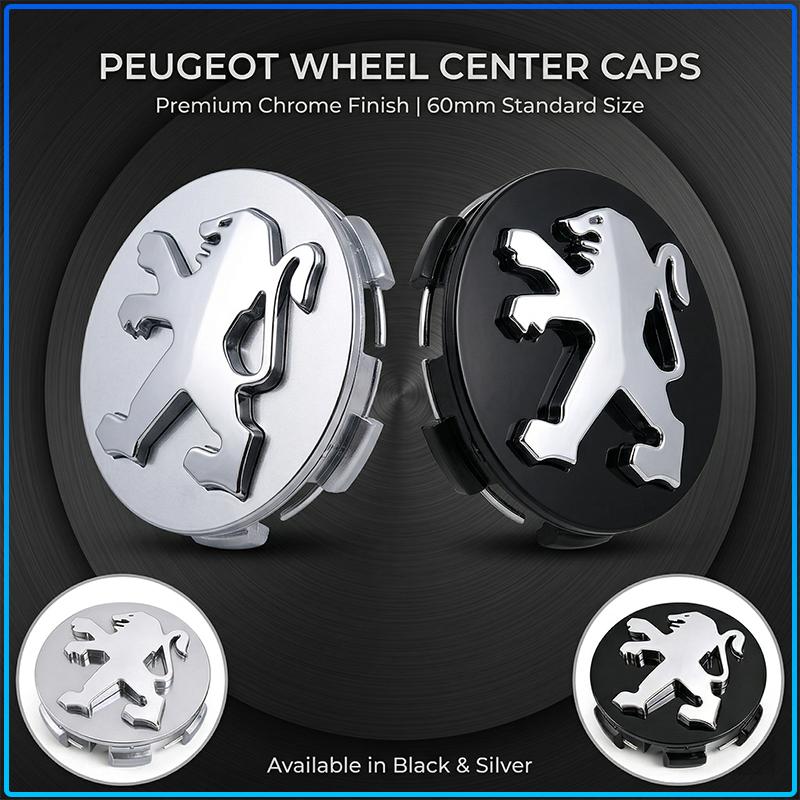 4pc/set 60mm Car Wheel Center Hub Cap 56mm Stickers Car Rims Dust-proof Cover Hubcaps For Peugeot 206 307 301 207 407 308 406 107 108 208 408 508 607