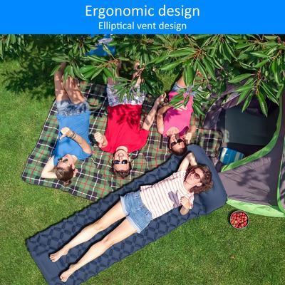 Outdoor Camping Sleeping Pad Folding Inflating Bed Sleeping Pad with Storage Bag Ultralight Travel Air Mat Built-in Foot Pump