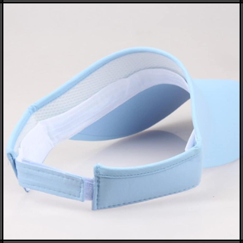 Visor Sun Visor Plain Hat Stylish Simple Long Brim Cap CA502 [White Fang] Women's (Blue)