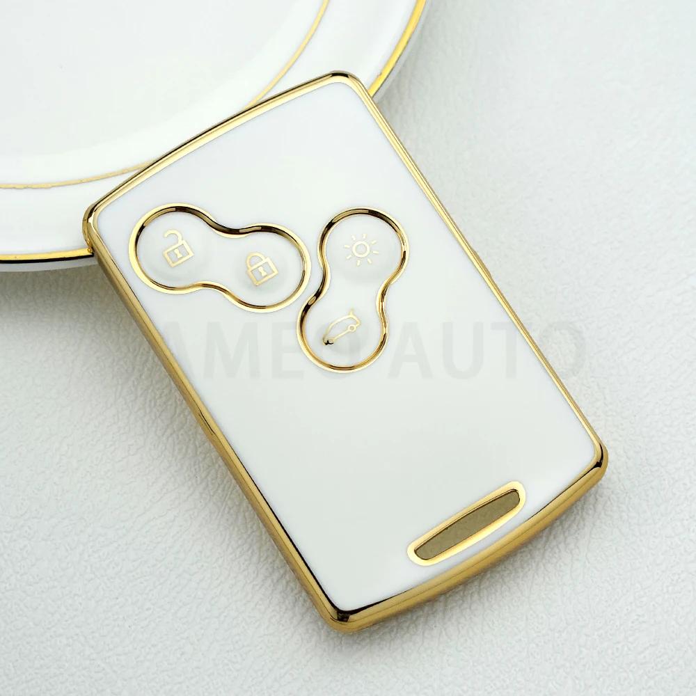 4 Buttons TPU Car Key Cover Remote Key Shell for Renault Laguna Koleos Megane Fob Smart Card Key Case